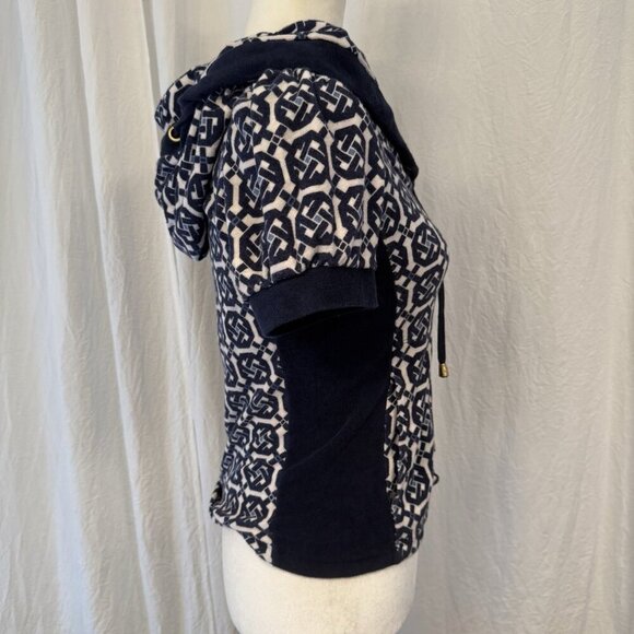 Vintage Juicy Couture French Terry Short Sleeve Hoodie Women Small Y2K Geometric - Picture 2 of 11